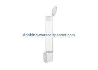 White Transparent Paper Cup Dispenser , Plastic Cup Holder For Water Dispenser